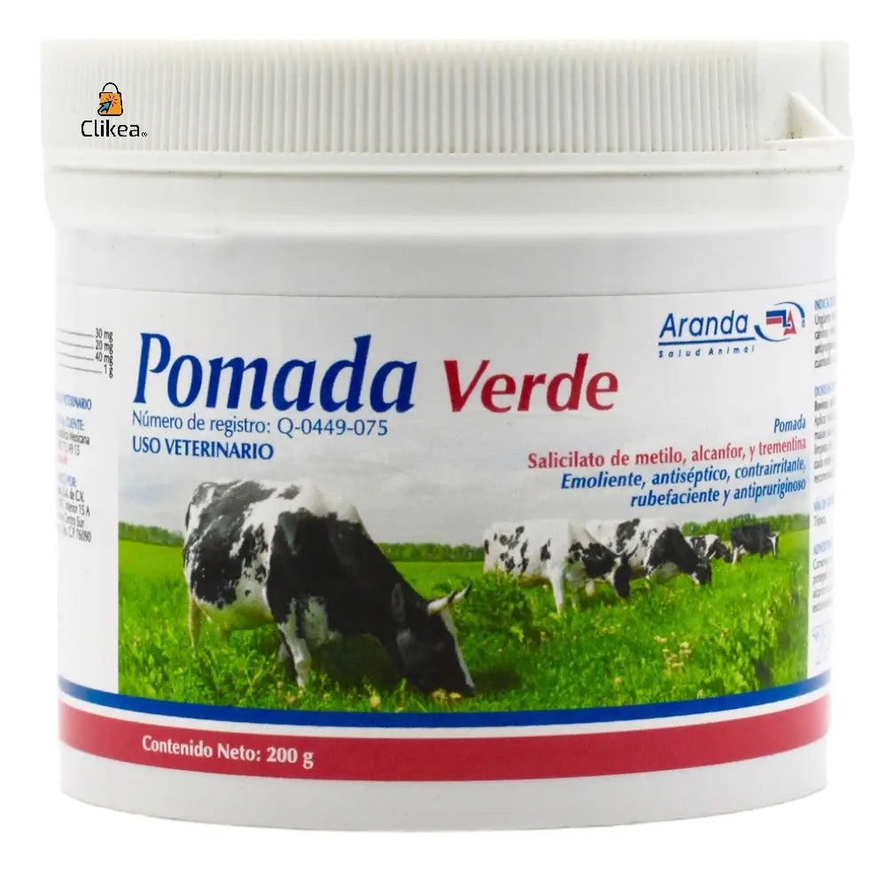 Pomada Verde 200g Emoliente, Antiséptico, Contrairritante