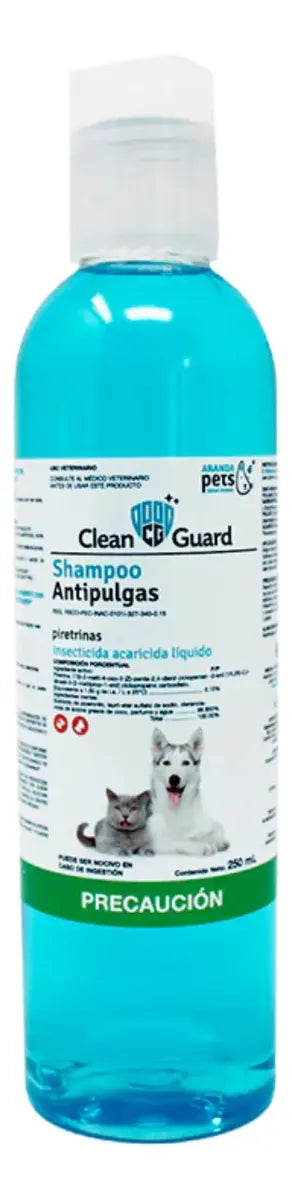 Shampoo Antipulgas Perros y Gatos 250 ml Clean Guard
