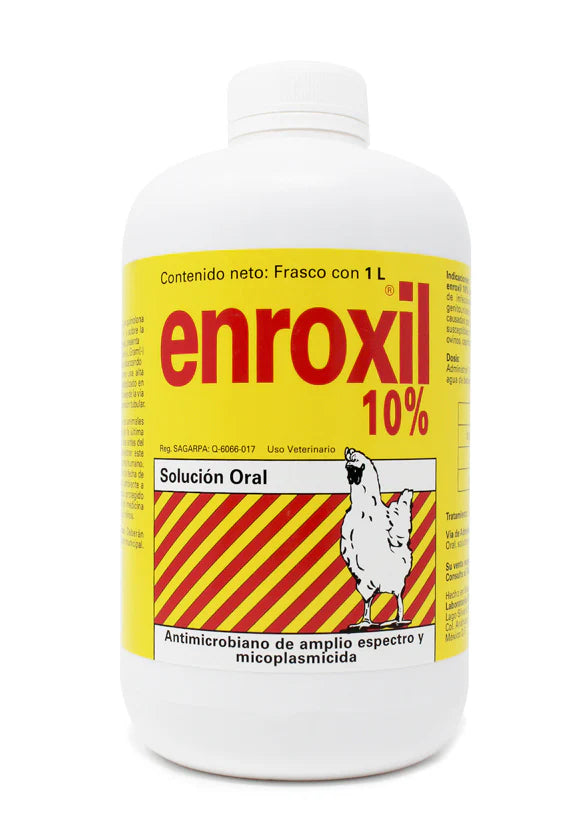 Enroxil 10% Solución Oral Frasco 1L Antimicrobiano de Amplio Espectro y Micoplasmicida